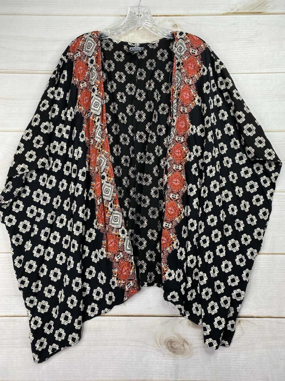 ANGIE Top Womens 2X Floral Open Front Bohemian Cardigan Duster Kimono Boho
